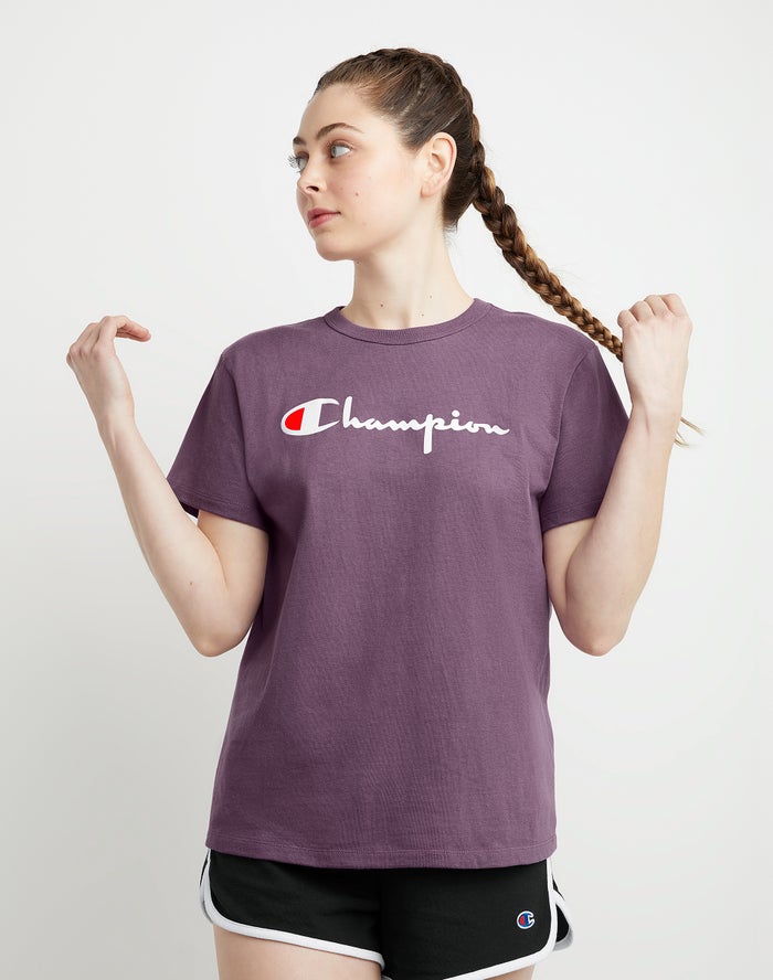 Champion Heritage - Naisten Violetit T-Paita - Suomi 8547630-JC